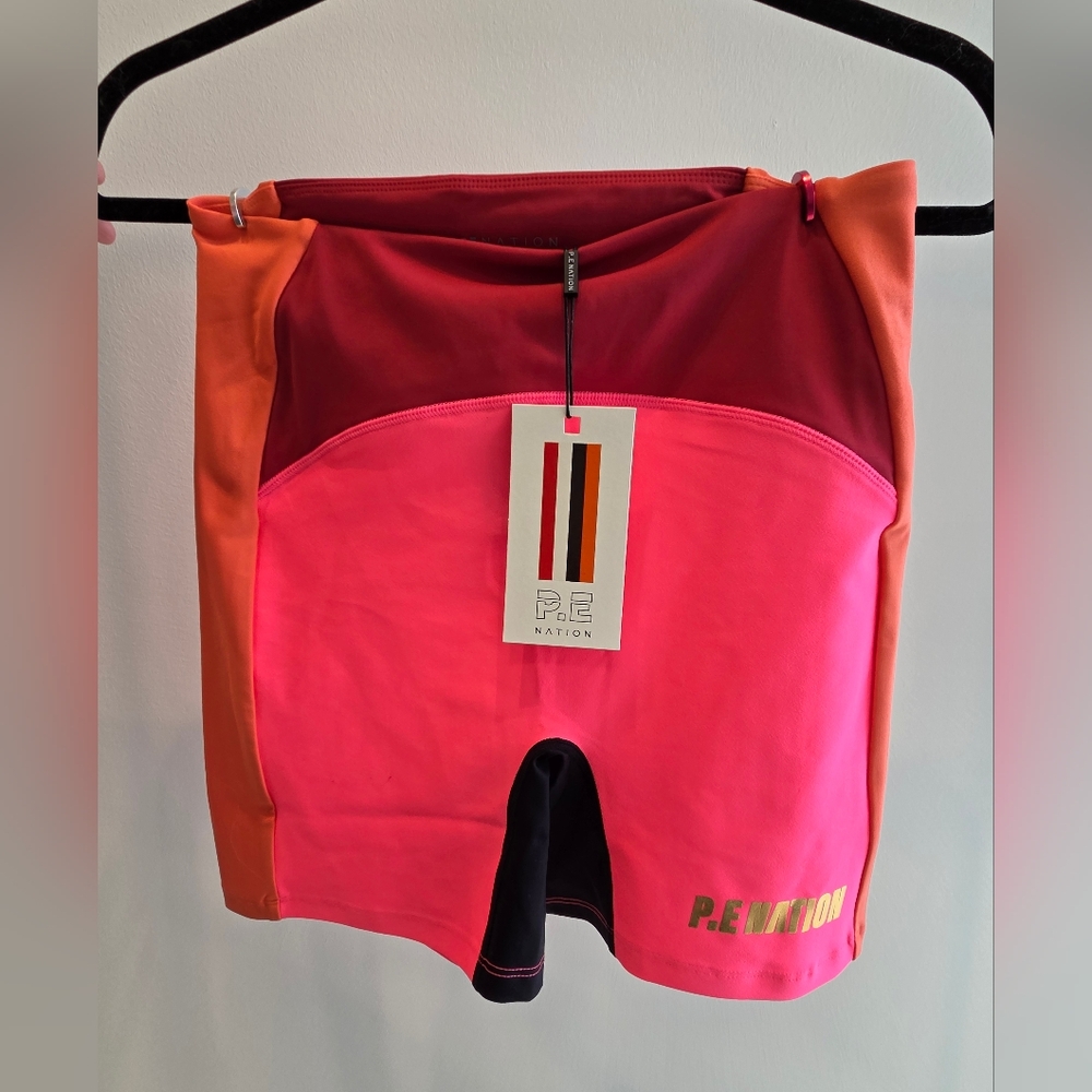 NWT P.E Nation Women's Bike Shorts - Pink and Orange